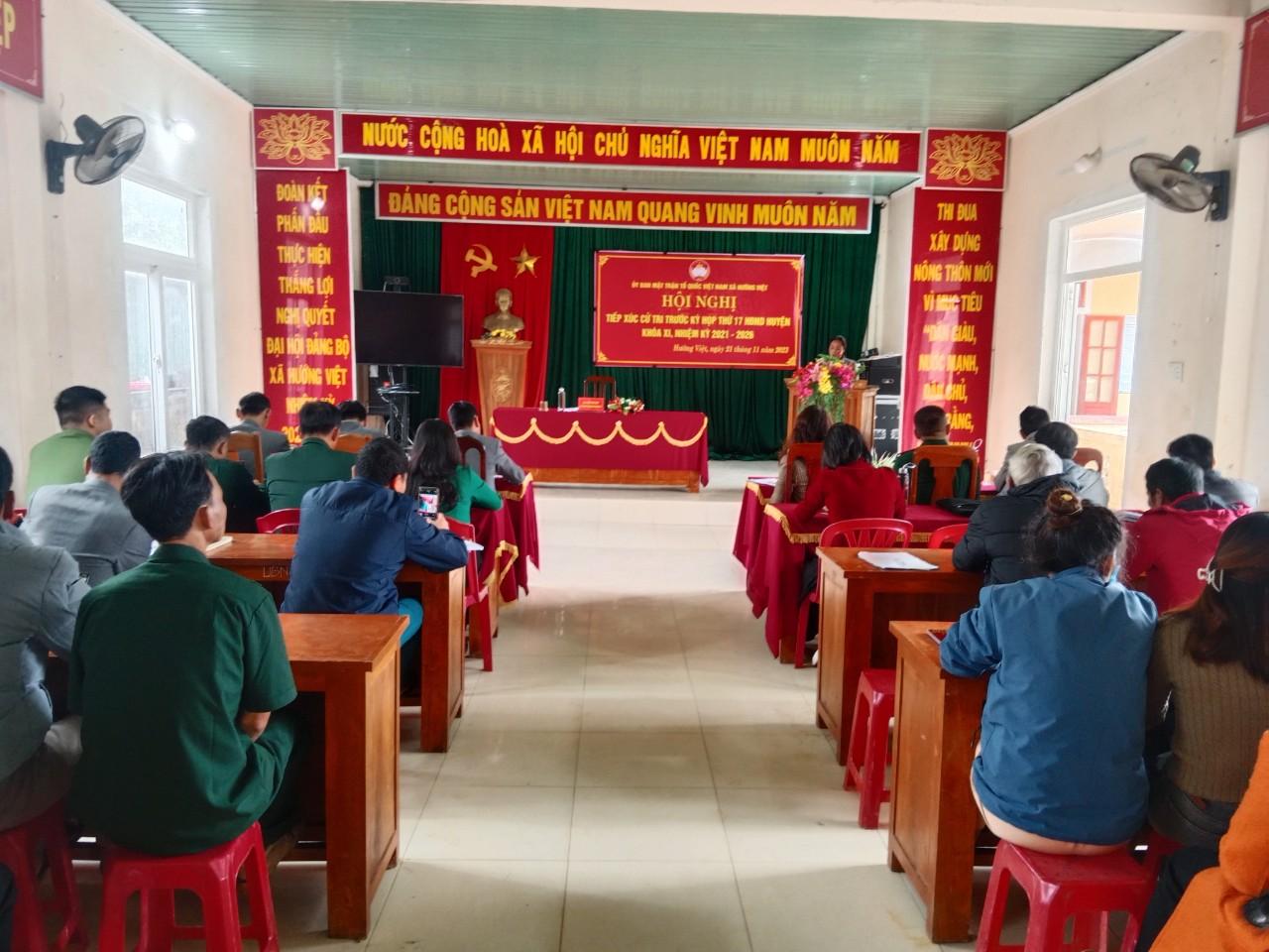 Uỷ ban MTTQVN xã Hướng Việt tổ chức Hội nghị tiếp xúc cử tri trước kỳ họp thứ 17 của đại biểu Hội...